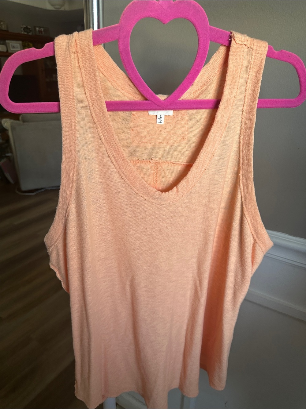 BKE Orange Scoop Neck Tank Top